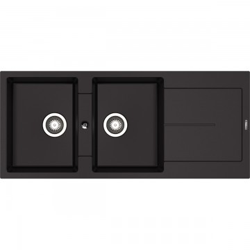 Pyramis Ithaka 2B 1D Ένθετος Νεροχύτης από Συνθετικό Γρανίτη Μ116xΠ50cm Volcano